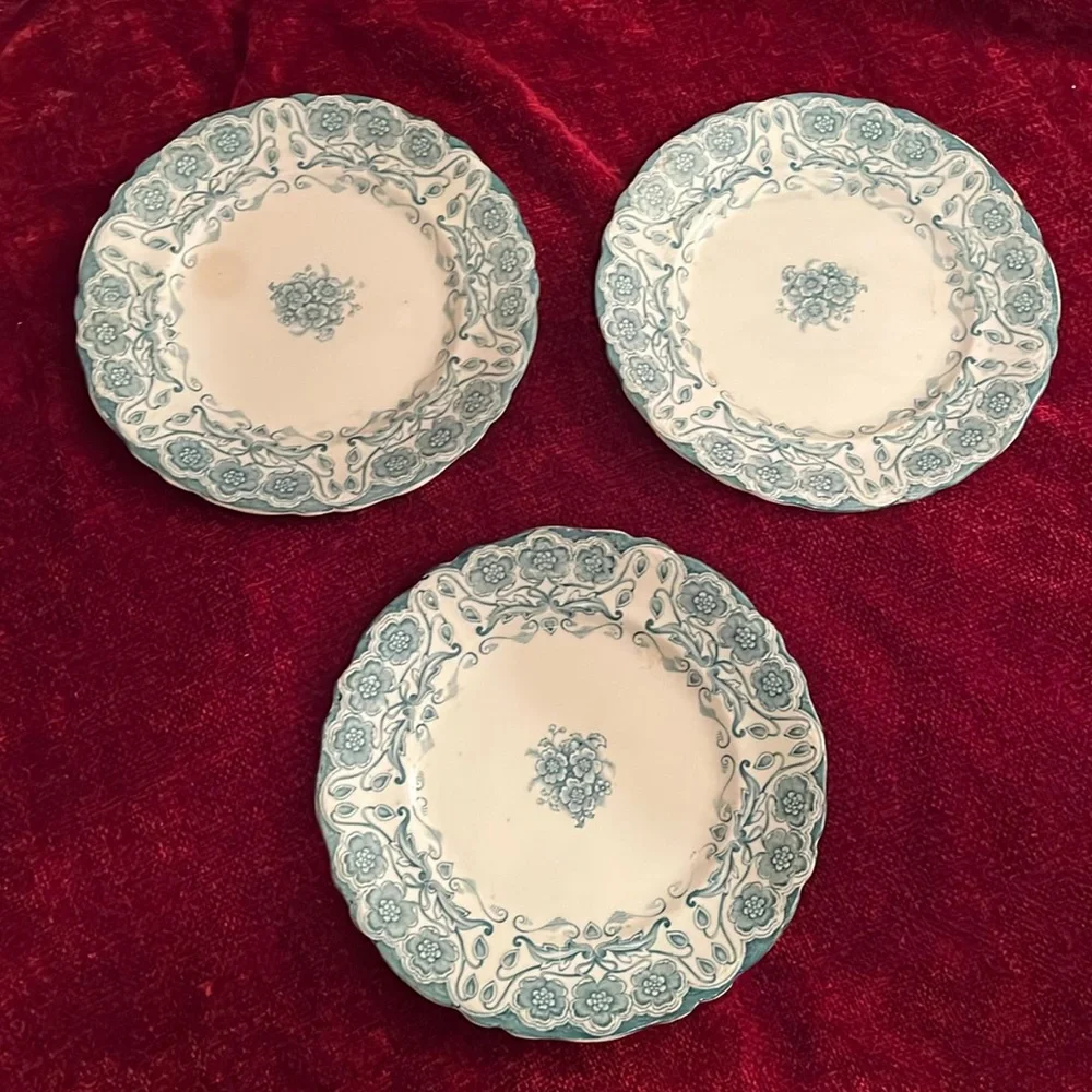 Vintage Glenwood 7” Semi-Porcelain Plates Set of 3 J.H.W. & Sons Hanley, England